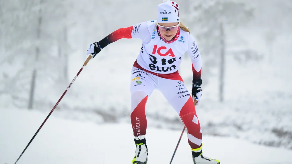 Lisa Eriksson, Piteå Elit, hamnade precis utanför pallen i damernas 10-kilometerslopp i Idre.