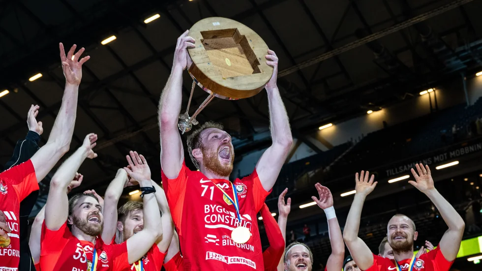 Ondrej Nemecek jublar efter SM-finalen förra året.