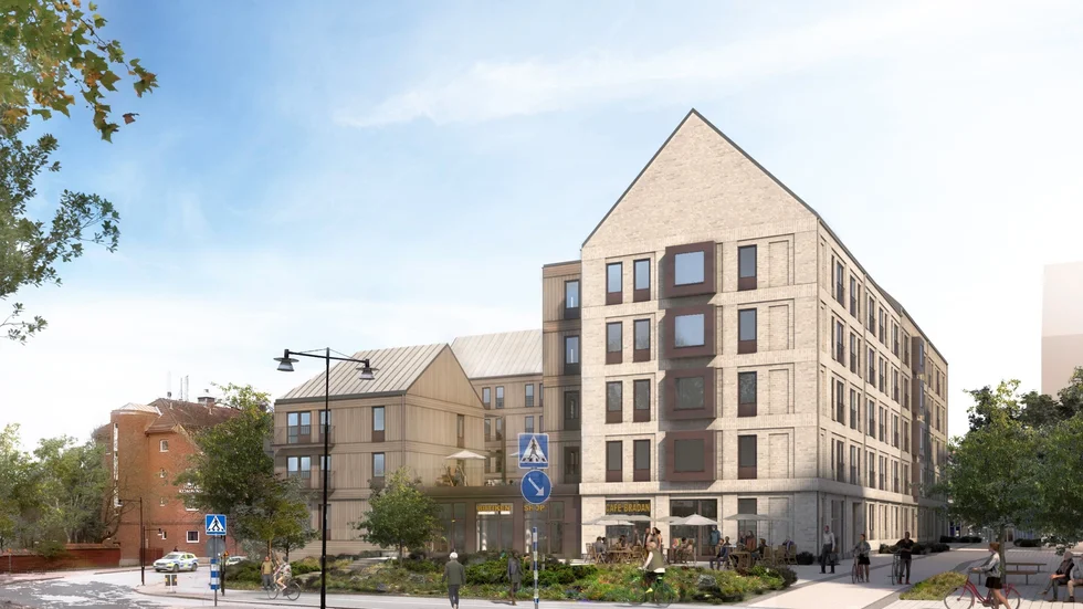 Så här kan fastigheten vid hamnen intill hotell Kompaniet se ut. Fram till 8 november kan synpunkter lämnas på detaljplaneförslaget till Nyköpings kommun. Det finns att beskåda i stadshusets entré. 