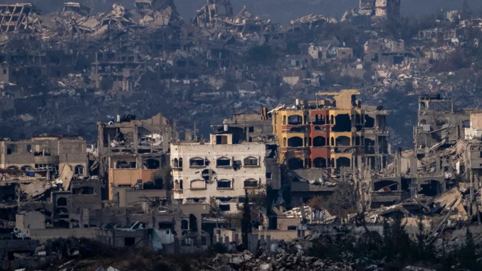 Förstörda byggnader i Gaza. Bild från i torsdags.