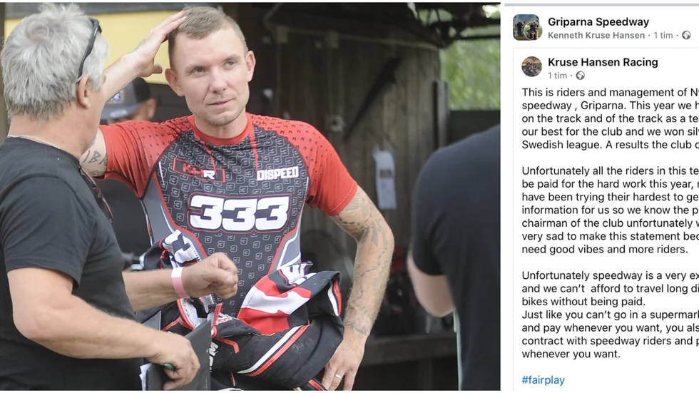 Kenneth Hansen lade ut en text på Facebook under måndagen. Han var frustrerad över att inte ha fått betalt av föreningen.