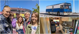 Familjen bor i Bodens gamla bokbuss • Video: Följ med in