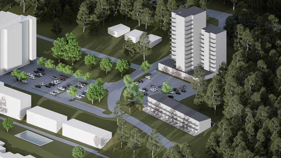 Såhär vill Snäckgärdsbaden Fastighets AB att "den sista pusselbiten" på Snäck ska se ut. Bolaget har nu skickat in en ansökan om detaljplaneändring om de två husen till höger i bild, varav det högsta enligt skissförslaget kan komma att bli 44,7 meter högt. 