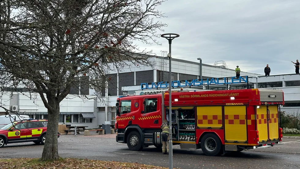 Brandlarmet utlöst i Duveholmshallen.