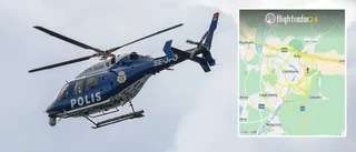 Polishelikopter åkte flera varv – över hela Eskilstuna
