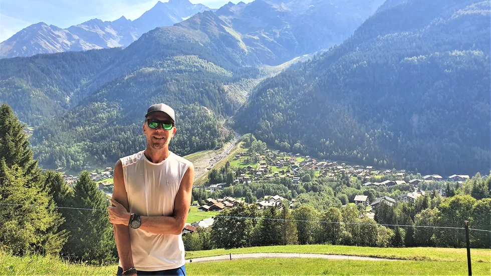 Upp och ner på Mont Blanc-massivets sluttningar i 38 timmar. Bilden från ett träningspass ett par dagar före loppet.