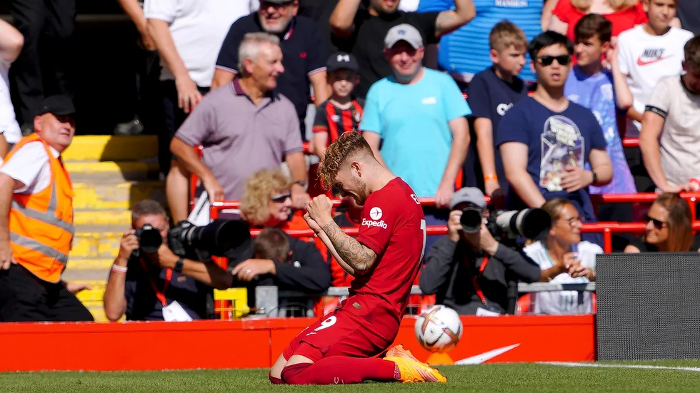 Harvey Elliott blev målskytt i Liverpools rekordseger.