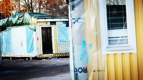 Arabiabaracker blir tillfällig förskola i Gamleby. Foto:Ola Axman