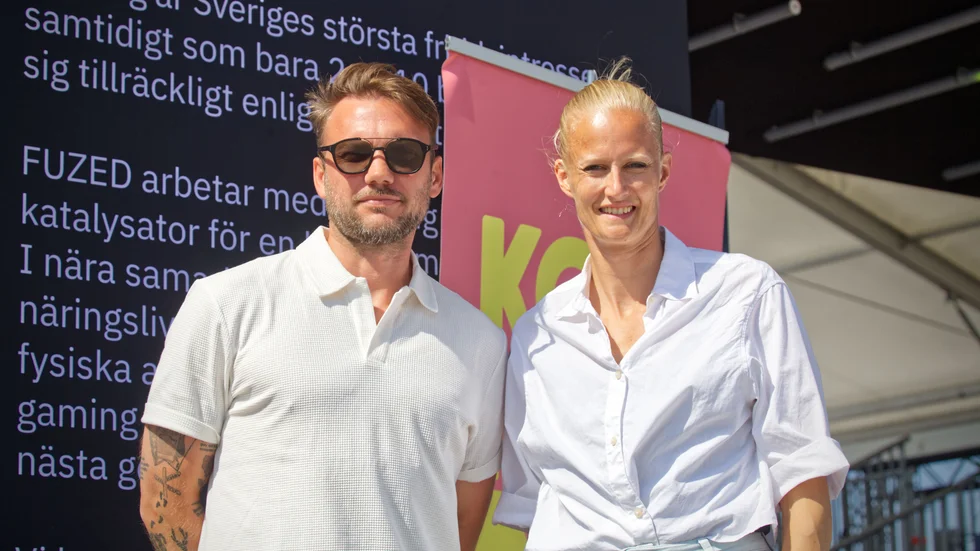 Karl Sergel, vd på FUZED tillsammans med den tidigare friidrottsstjärnan Carolina Klüft, numera verksamhetschef på Generation Pep.
