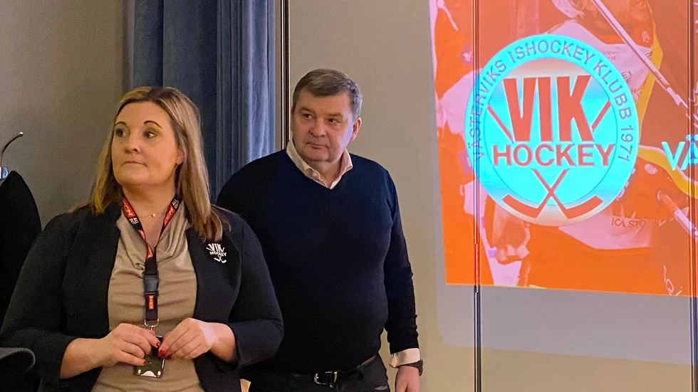 VIK:s tidigare klubbchef Petra Axelsson och förre ordförande Urban Widén.