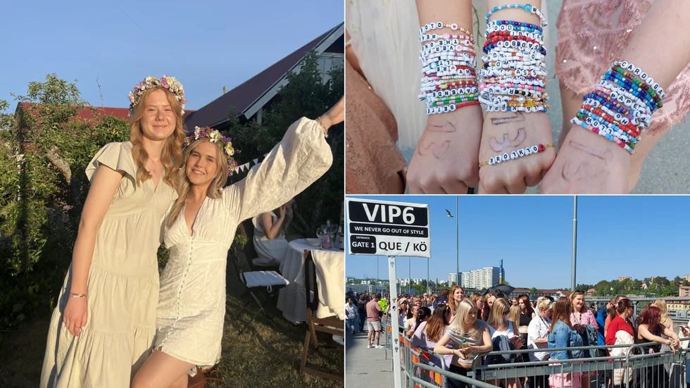 Tusentals "swifties" laddar upp för konsert med Taylor Swift. Tea Vigren och Almina Persson är två av dem.