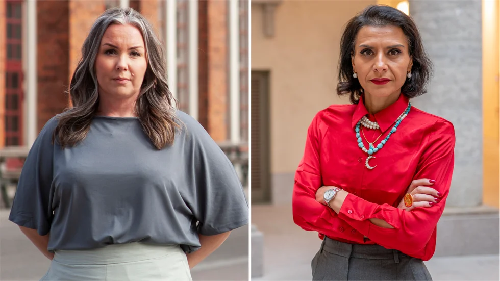 Leena Kumpula och Abir Al-Sahlani (C).