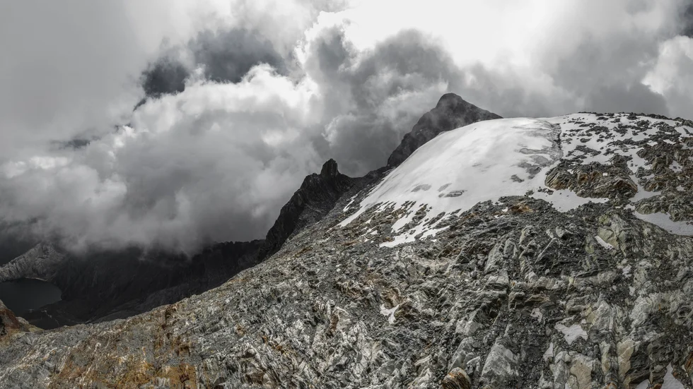 Bild från april 2019 på den så kallade Humboldtglaciären i Venezuela, som inte längre kan klassas som glaciär.
