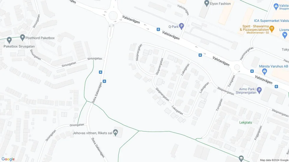 Vägar kring Sleipnergatan 15