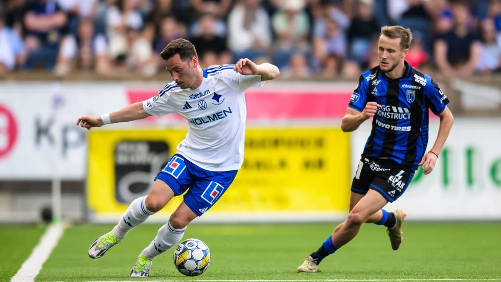 IFK Norrköpings Vito Hammershöy-Mistrati och Sirius Melker Heier under lagens senast möte.