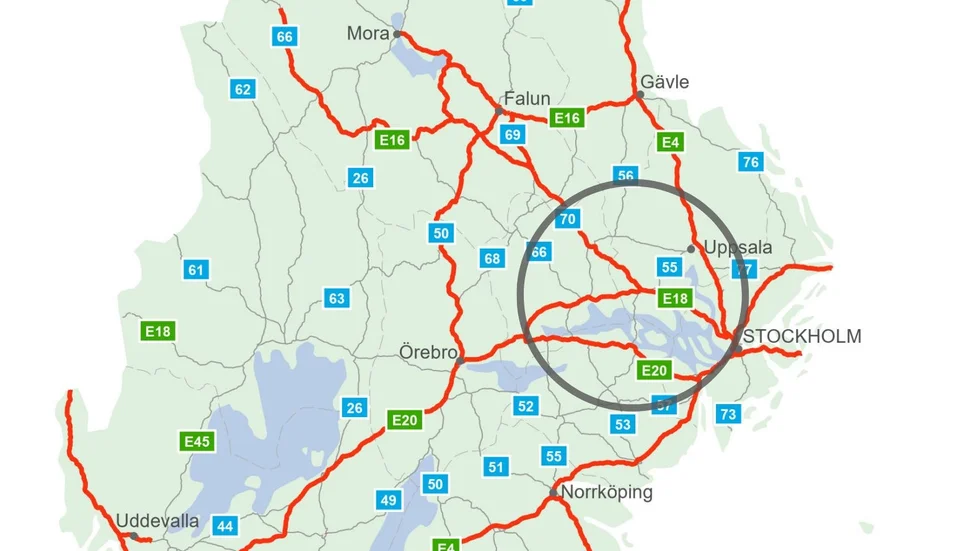 Väg 70, E18 och 55 är de farligaste vägarna från Enköping.
