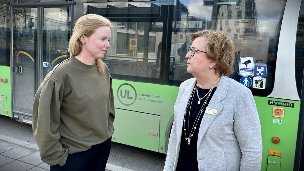 Maja Gavin HR-chef och Eva Pettersson, trafikchef, på Gamla Uppsala Buss AB, GUB har sett en nedgång i hot och våld efter  att kamerorna sattes in i bussarna.