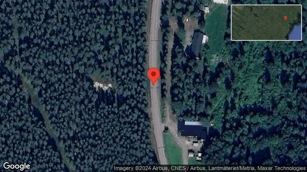 Stopp på väg 555 på grund av en singelolycka