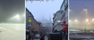 Här låg dimman tjock – hus försvann från stadsbilden