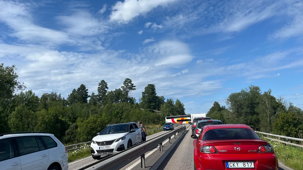Traktorhaveri på väg 23. 