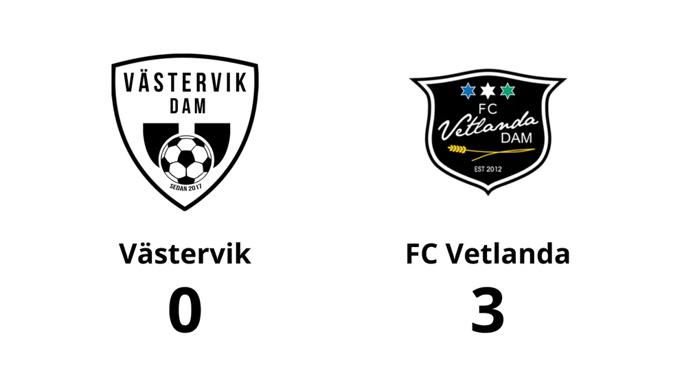 Västerviks damfotboll IF förlorade mot FC Vetlanda Dam
