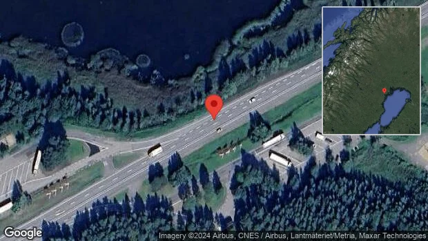 Stopp på E4 på grund av en singelolycka