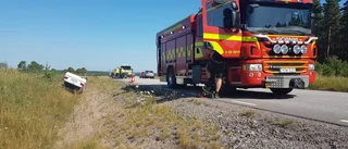 Bil voltade – väg fick stängas av