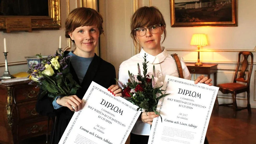 Barnboksförfattarna Lisen och Emma Adbåge får Rolf Wirténs kulturpris.