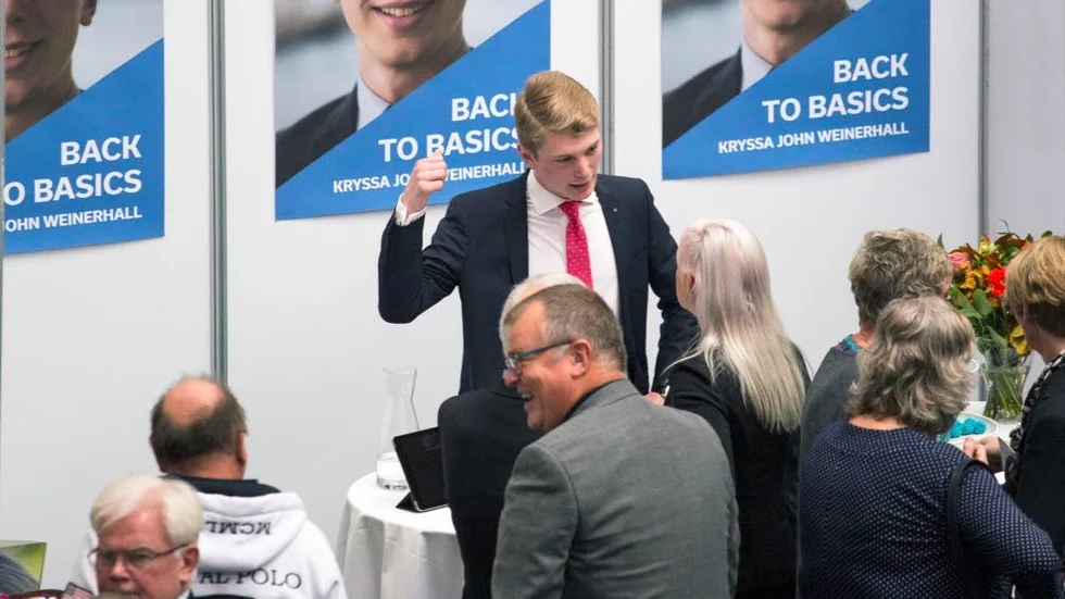 John Weinerhall, 22 år. På väg mot en riksdagsplats för moderaterna.