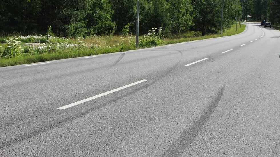 Spår efter den våldsamma avåkningen.