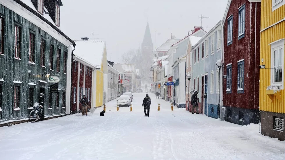 Snöfall. Vi kan räkna med några centimeter snö under veckan.