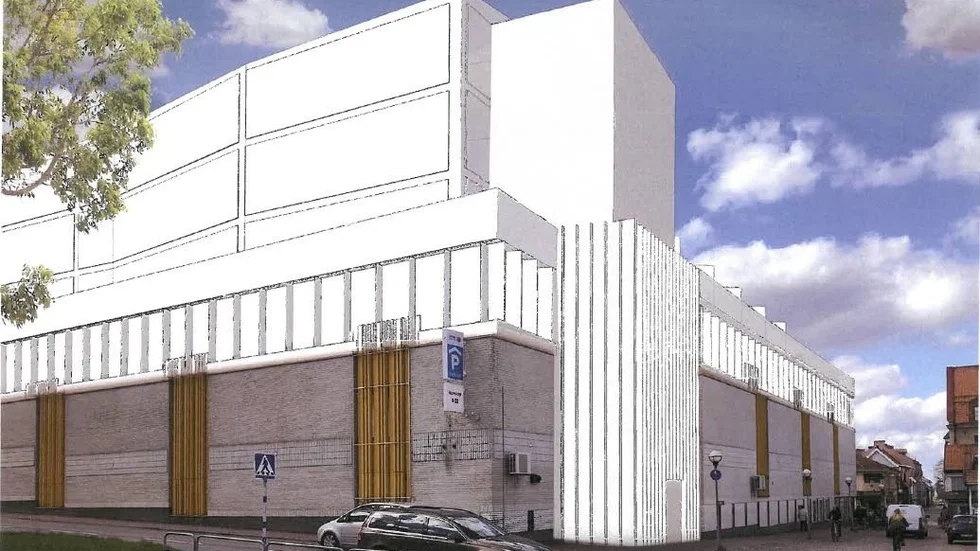 Så här skulle byggnaden se ut mot Kvarngatan.