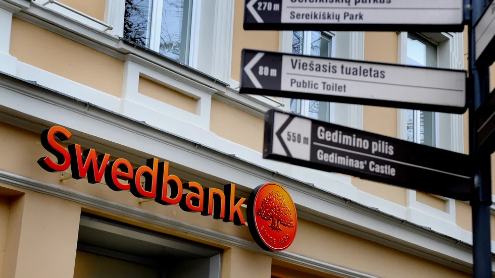 Ett Swedbankkontor i centrala Vilnius. Arkivbild.