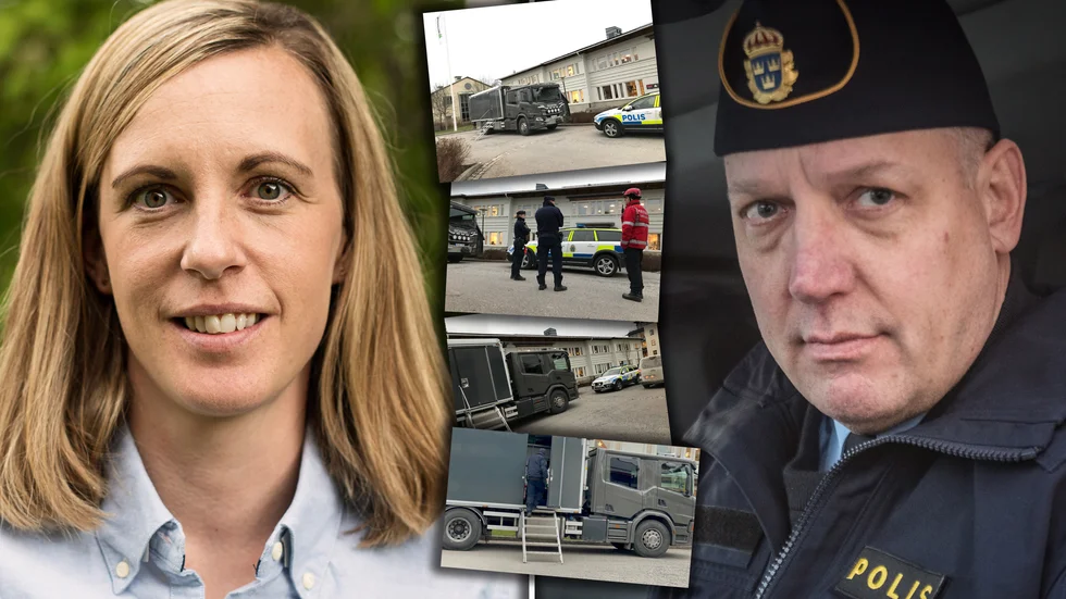 Marie Wickberg, kommunikationschef på Mellanskog och Jonas Eronen, presstalesperson vid polisen.