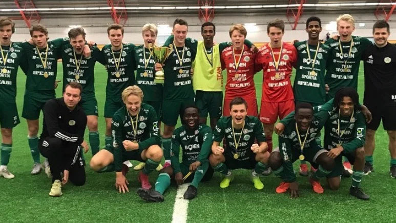 Segerjubel efter finalvinsten. 