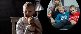 Kuslig Halloween-fotografering med barnen i fokus