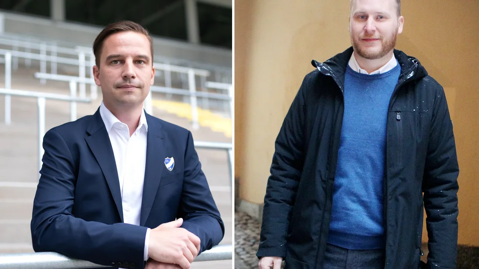 Jens Magnusson (till vänster) har fått frågan om att återvända som klubbdirektör i IFK, men har tackat nej. "Vi kommer att påbörja en fullskalig rekryteringsprocess som fort som möjligt", säger nye ordföranden Sakarias Mårdh.