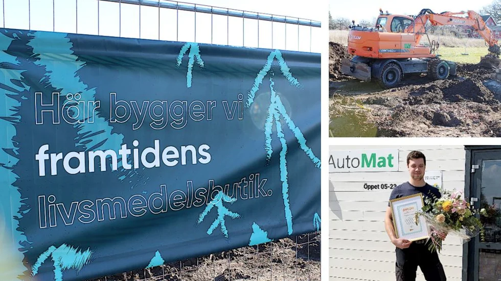 23-årige Edvin Johansson bygger ut den obemannade butiken i Ekängen som blir cirka 140 kvadratmeter stor. Öppning är planerad till april.