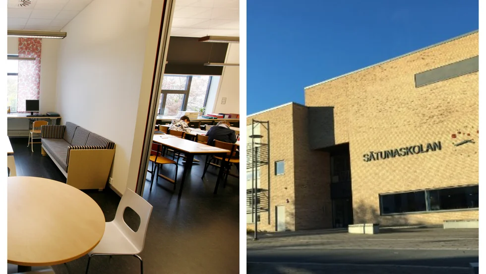 Även nästa vecka blir det nästan tomt på Sätunaskolan. Alla barn, utom de med särskilda behov, får fortsatt undervisning på distans i sina hem.