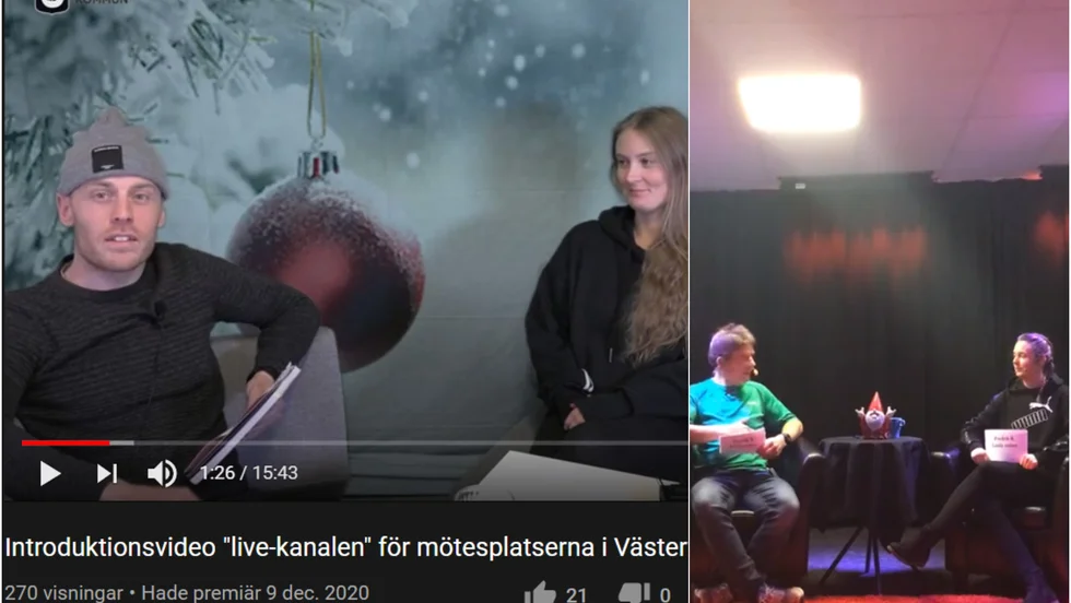 Mejeriet i Västervik respektive Överums fritidsgård satsar digitalt. Till vänster fritidsledarna Simon Johansson och Elin Klint, till höger skymtar Fredrik Edmark och Linda Ross i Överum.