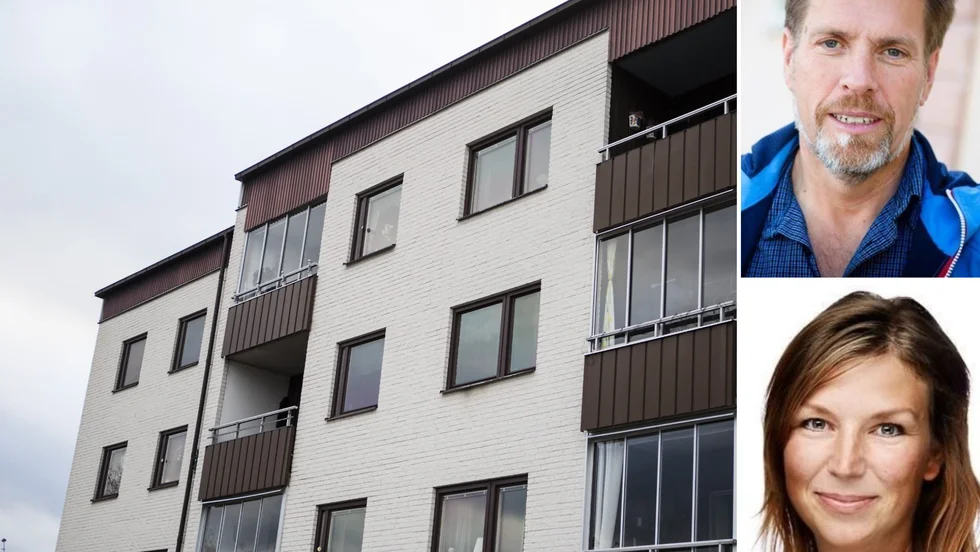 KFAB förordar hyreshöjningar i kronor per kvadratmeter i stället för i procentenheter. Ingmar Eriksson, vd för KFAB och Sofie Guldbrandsson, förhandlare på Hyresgästföreningen. 