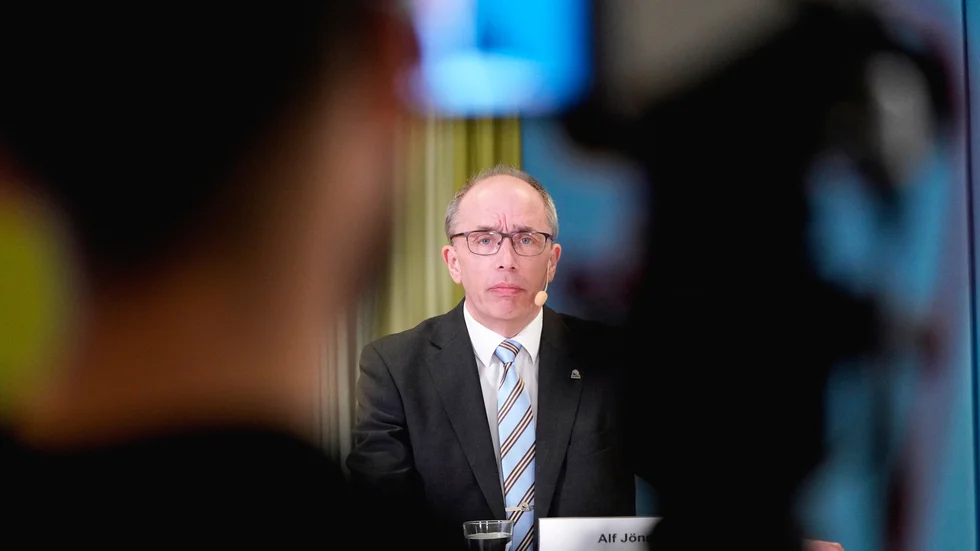 Alf Jönsson, regiondirektör, under med onsdagens presskonferens i Regionhuset i Dockan i Malmö med Region Skåne gällande det aktuella coronapandemiläget.