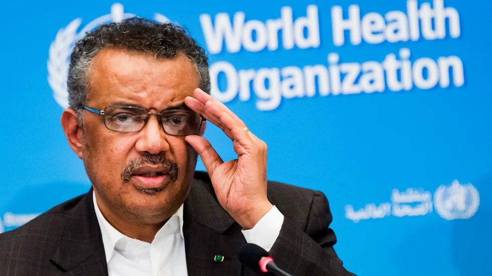 WHO:s generaldirektör Tedros Adhanom Ghebreyesus hyllar det svenska initiativet att starta en coronakommission. Arkivbild.