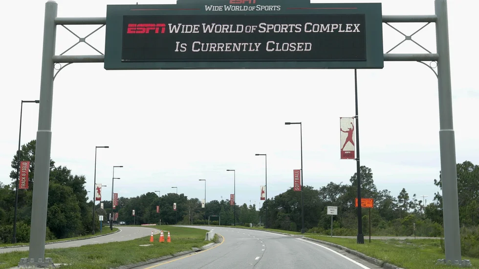 Än så länge är det stängt, men snart väntas ESPN:s sportkomplex på Walt Disney World i Florida ta emot basketlagen i NBA. Arkivbild.