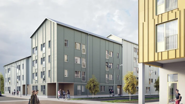 Så ska husen se ut, vy från Nygatan. 