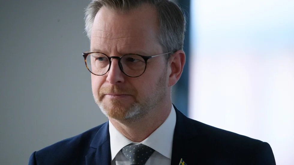 Inrikesminister Mikael Damberg vid Folk och Försvars digitala konferens i TCO-huset i Stockholm.