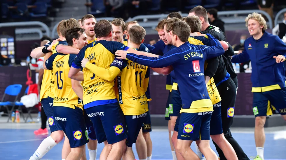 Sverige jublar efter segern mot Egypten.