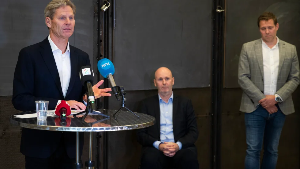 Erik G. Braathen längst till vänster. Arkivbild.