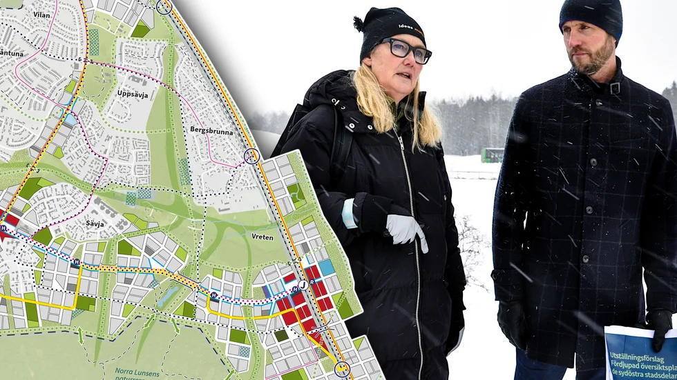 Johanna Wiklander, projektledare, och Erik Pelling (S).