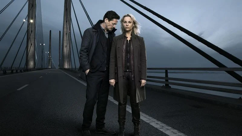 Sofia Helin och Thure Lindhardt i "Bron", producerad av företaget Filmlance. Pressbild.
